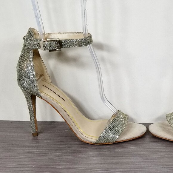Enzo Angiolini Glitter Heels, Silver, Womens Size 6 M - Picture 6 of 12